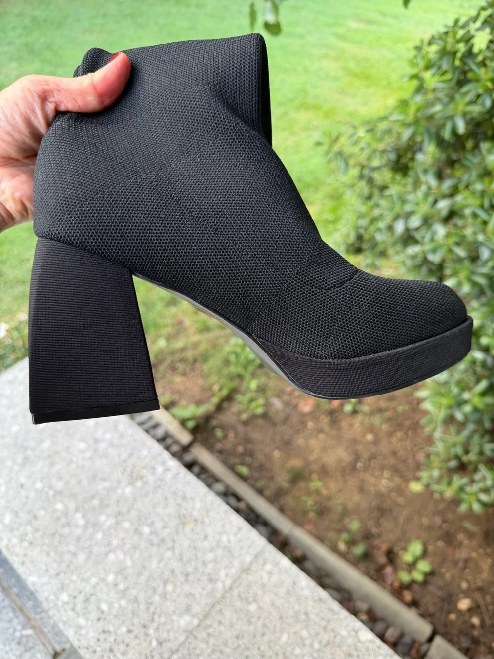 Source Unknown Black Stretch Over-the-Knee Platform Block Heel Boots